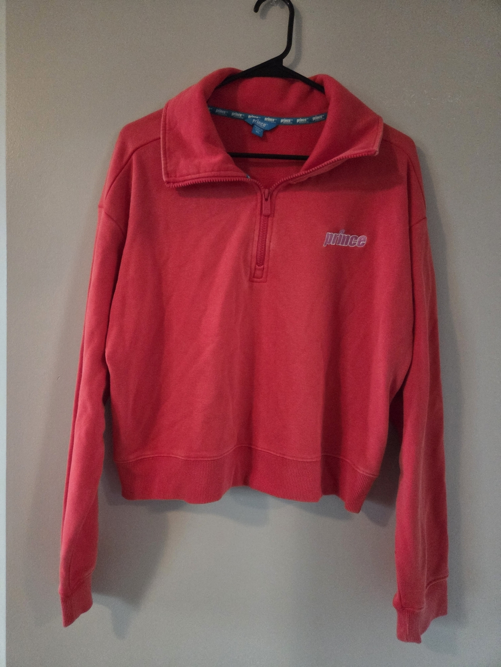 Prince Coral Half-Zip Cropped Pullover Sweater
